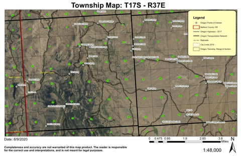 Castle Rock T17S R37E Township Map Preview 1