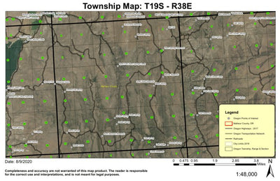 Beulah Butte T19S R38E Township Map Preview 1