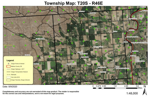 Owyhee T20S R46E Township Map Preview 1
