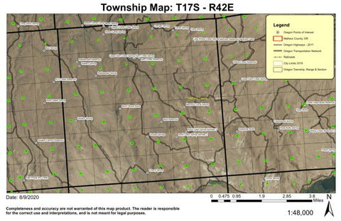 Burnt Stump Butte T17S R42E Township Map Preview 1