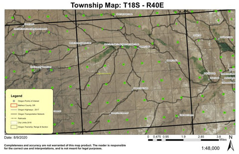 Swamp Creek T18S R40E Township Map Preview 1