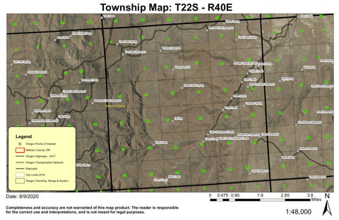 Hat Top T22S R40E North Township Map Preview 1