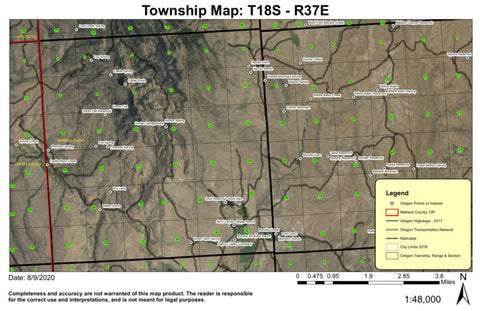 Scott Reservoir T18S R37E South Township Map Preview 1