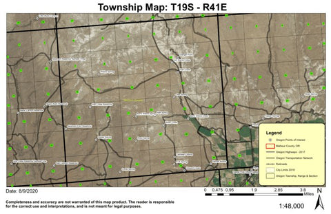 Burnt Willow Creek T19S R41E Township Map Preview 1