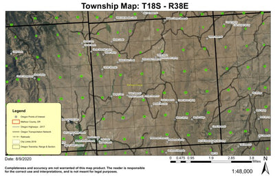 Willow Basin T18S R38E Township Map Preview 1