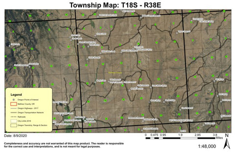 Willow Basin T18S R38E Township Map Preview 1
