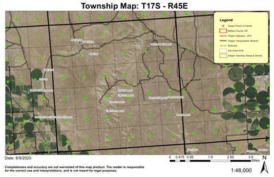 Akali Flats T17S R45E Township Map Preview 1
