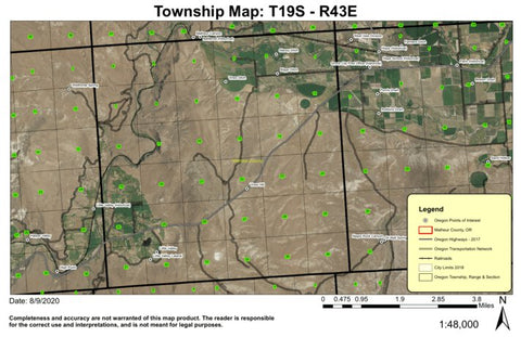 Vines Hill T19S R43E Township Map Preview 1