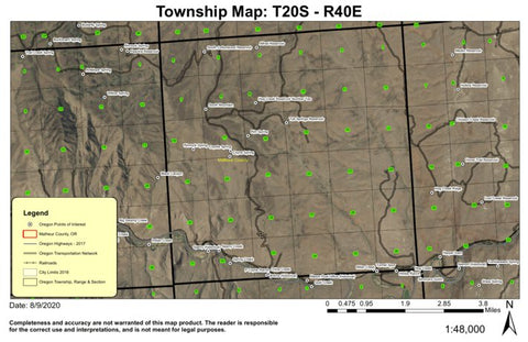 South Mountain T20S R40E South Township Map Preview 1