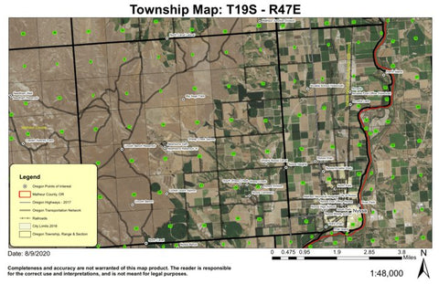 Nyssa T19S R47E Township Map Preview 1