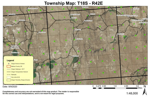 Swede Flat T18S R42E Township Map Preview 1