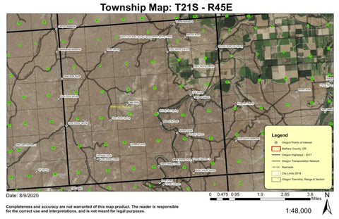 Deer Butte T21S R45E Township Map Preview 1