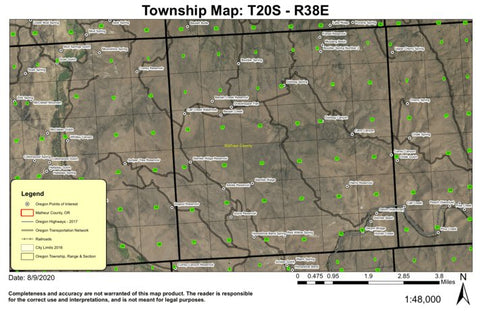 Gwynn Bridge T20S R38E Township Map Preview 1