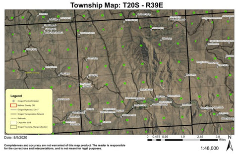 Jonesboro Canal T20S R39E North Township Map Preview 1