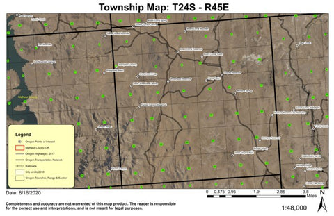 Three Finger Rock T24S R45E North Township Map Preview 1