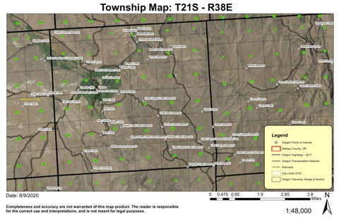 Juntura T21S R38E Township Map Preview 1