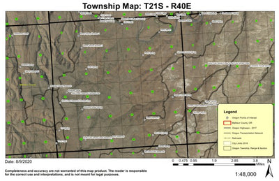 Gold Spring T21S R40E Township Map Preview 1
