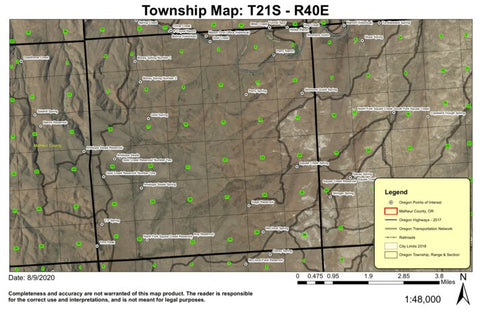Gold Spring T21S R40E Township Map Preview 1