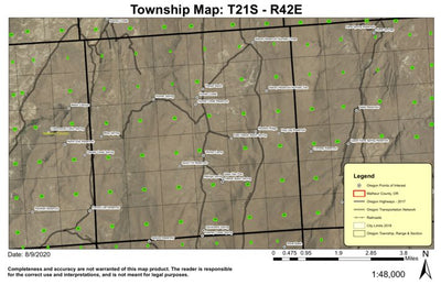 Hoodoo Ridge T21S R42E Township Map Preview 1