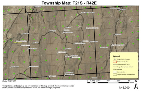Hoodoo Ridge T21S R42E Township Map Preview 1