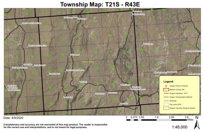 Wildcat Canyon T21S R43E Township Map Preview 1