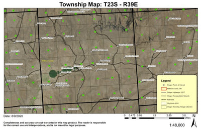 Shumway Reservoir T23S R39E Township Map Preview 1