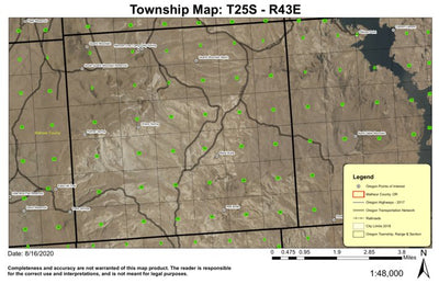 Black Butte T25S R43E Township Map Preview 1