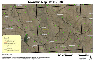 Stockade Mountain T26S R38E Township Map Preview 1
