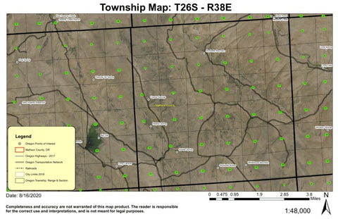 Stockade Mountain T26S R38E Township Map Preview 1