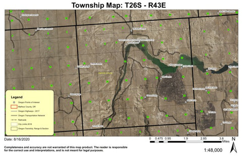 Diamond Butte T26S R43E Township Map Preview 1