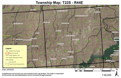 Grassy Mountain T22S R44E Township Map Preview 1