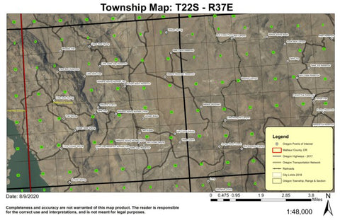 Juniper Basin T22S R37E Township Map Preview 1