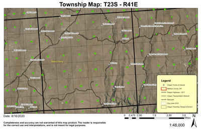 Mud Spring T23S R41E Township Map Preview 1