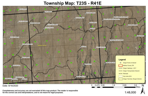 Mud Spring T23S R41E Township Map Preview 1