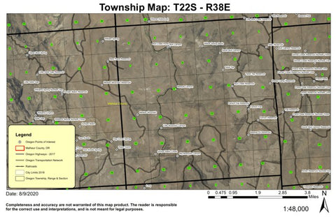 Meeker Mountain T22S R38E Township Map Preview 1