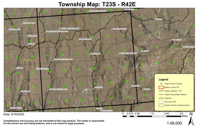 Hurley Spring T23S R42E Township Map Preview 1