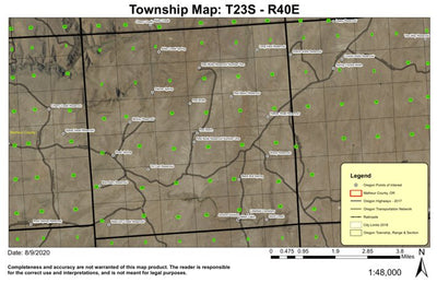 Red Butte T23S R40E Township Map Preview 1