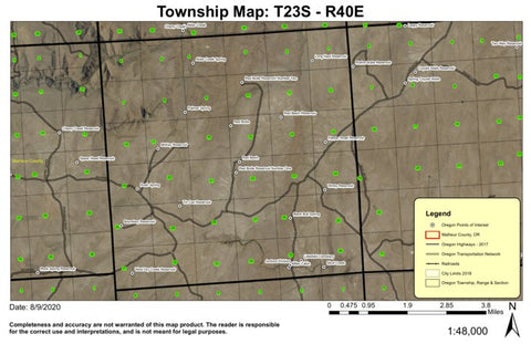Red Butte T23S R40E Township Map Preview 1