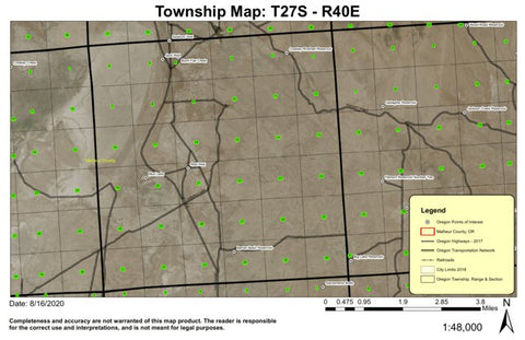 Mud Lake T27S R40E North Township Map Preview 1