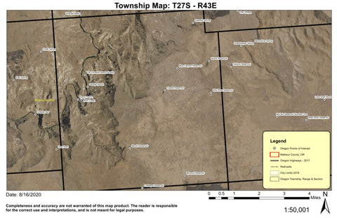 Birch Creek T27S R43E Township Map Preview 1