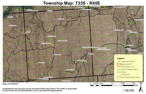 Owyee Ridge T23S R45E Township Map Preview 1