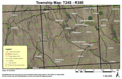 Hickey Basin T24S R38E Township Map Preview 1