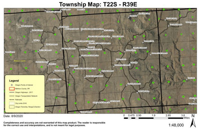 Monument Peak T22S R39E Township Map Preview 1