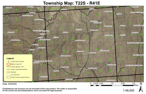 Rufino Butte T22S R41E South Township Map Preview 1