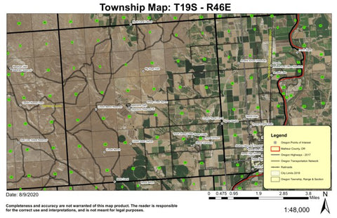 Sheep Creek T19S R46E Township Map Preview 1