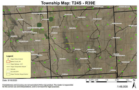 Monumental Rock T24S R39E Township Map Preview 1