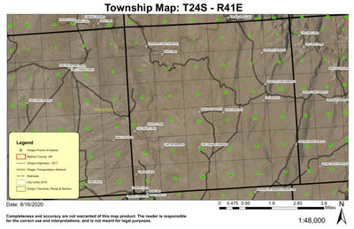 King Brown Cabin T24S R41E Township Map Preview 1