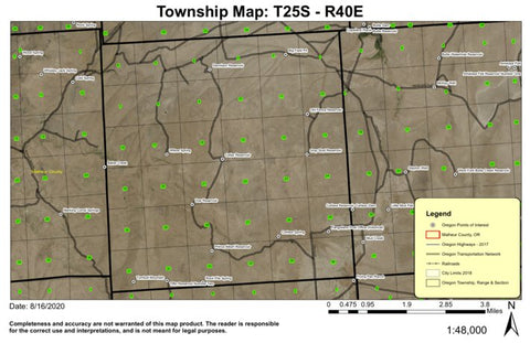 Turnbull Mountain T25S R40E West Township Map Preview 1