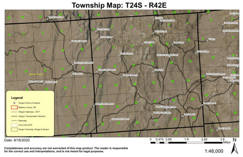 Dry Creek Gorge T24S R42E Township Map Preview 1