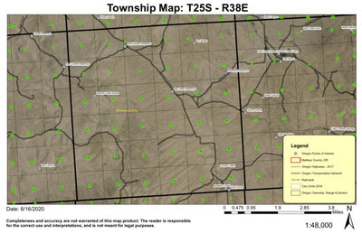 Swamp Creek Buttes T25S R38E Township Map Preview 1